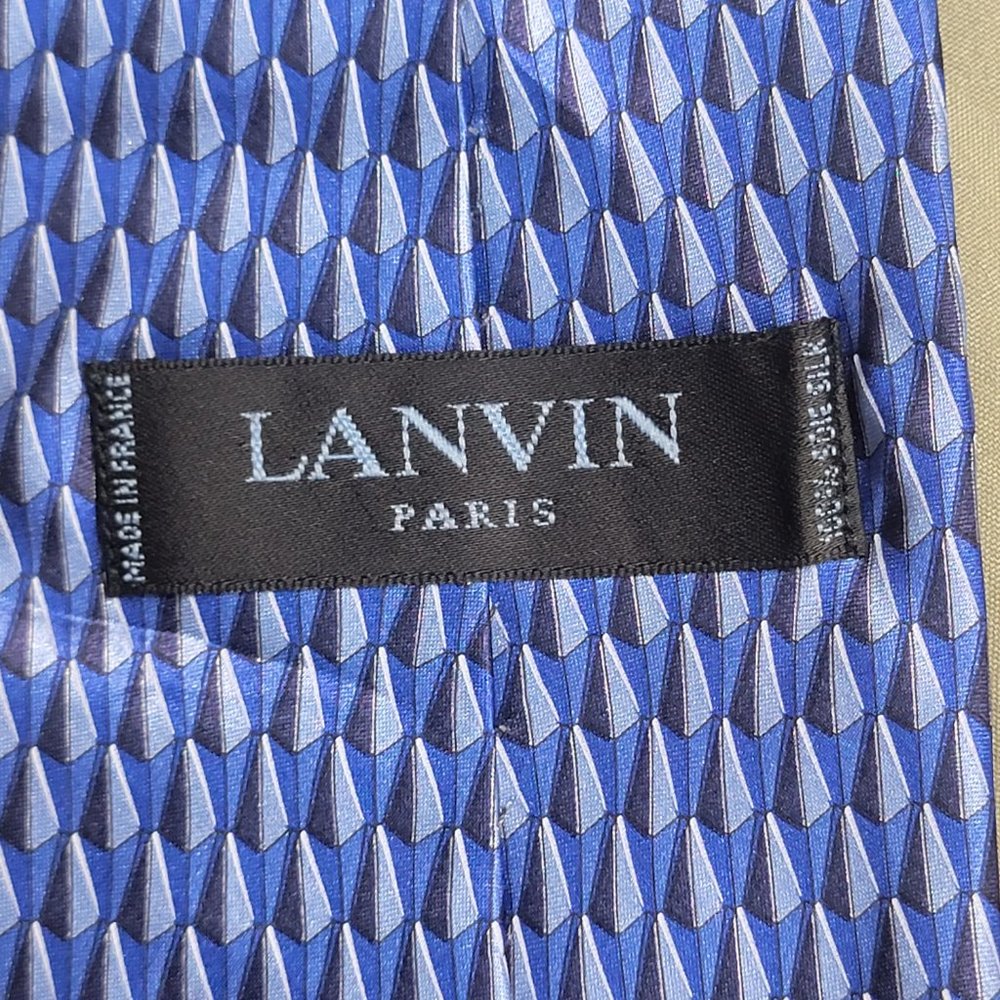 Lanvin Paris Multiple Blues Silk Tie - Picture 4 of 5